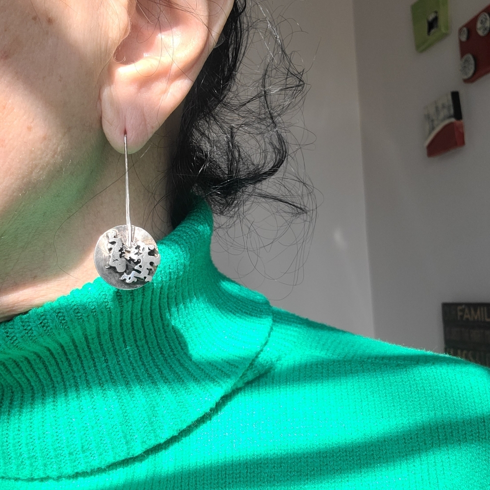 Elegant Sterling Silver Dangle Earrings designer handmade in Marocco